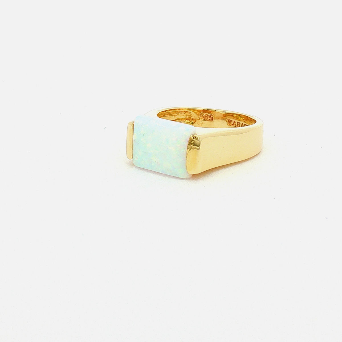 14 Karat Gelbgold Solitärring