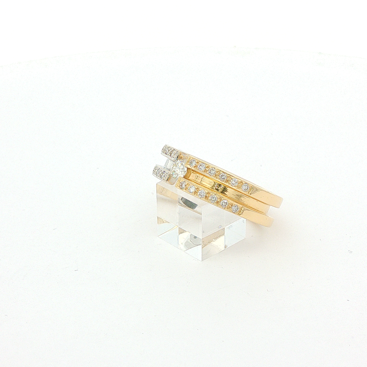 18 Karat Tricolor-Goldring