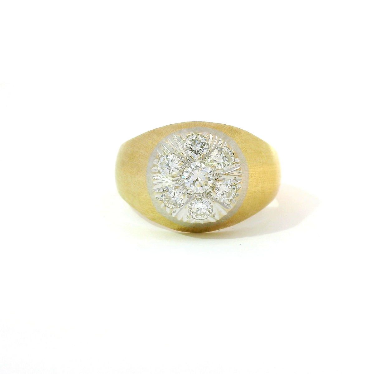 14 Karat Gelbgoldring mit 7 Brillanten