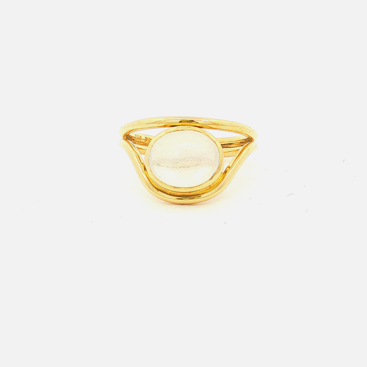 18 Karat Gelbgoldring mit Mondstein