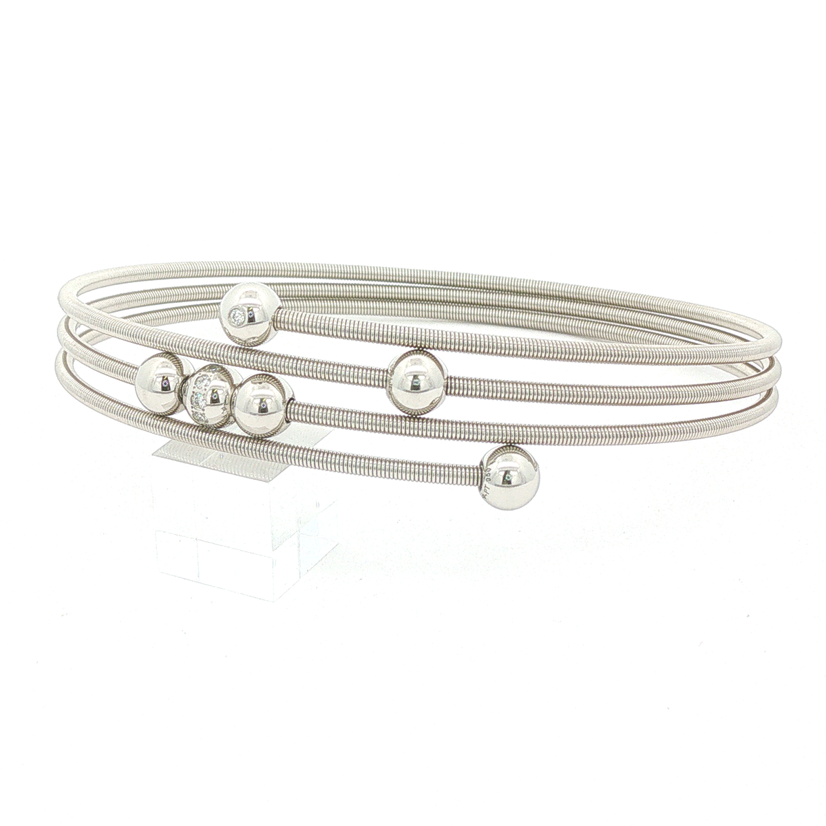 Niessing Colette C Embrace Armreif 3-fach – Platin 950 mit 0,12 ct Brillanten