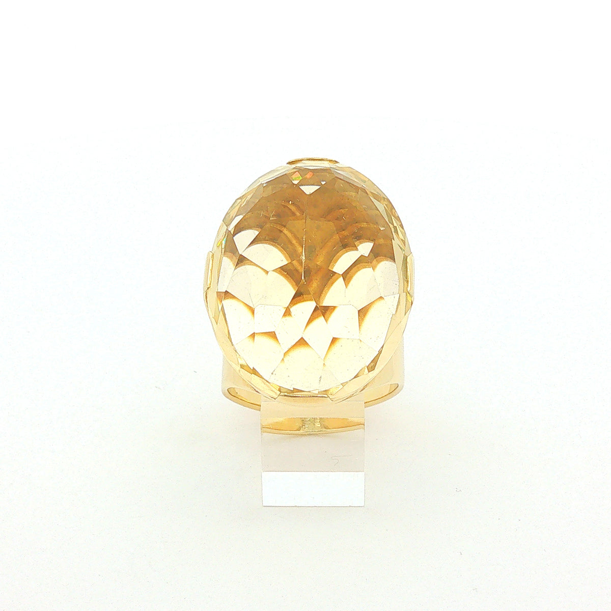 Solitärring aus 14 Karat Gelbgold mit großem Citrin