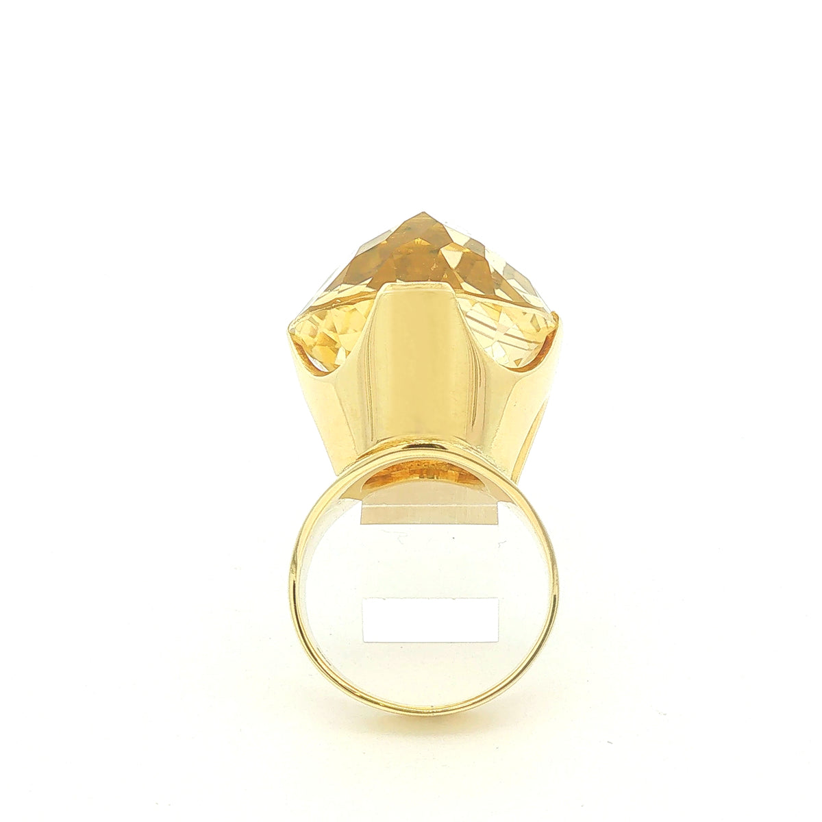 Solitärring aus 14 Karat Gelbgold mit großem Citrin